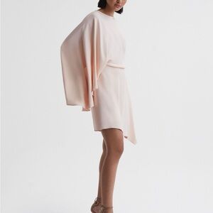 nwt reiss asymmetrical cape sleeve dress
